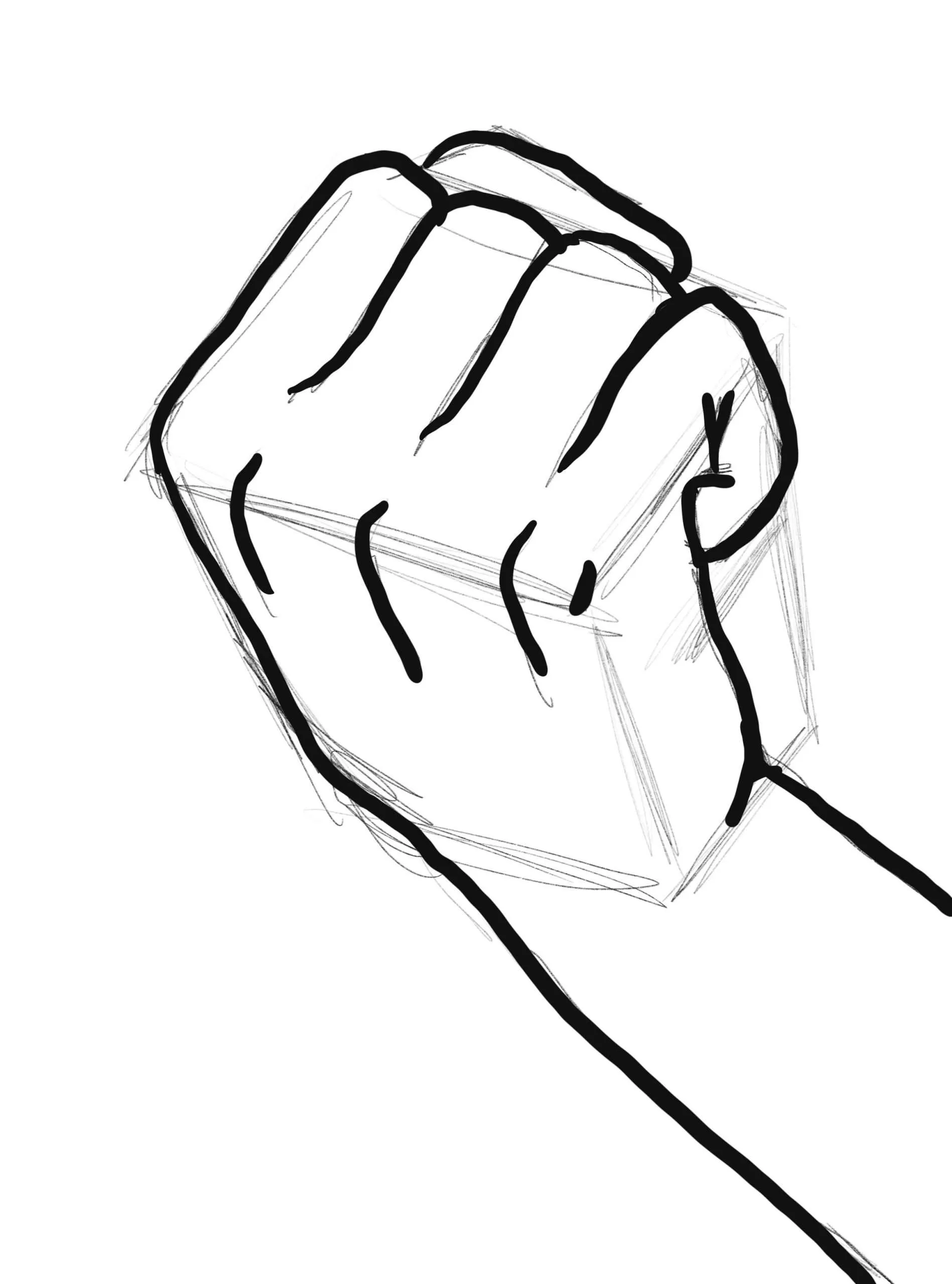 How to draw a clenched fist step by step - cartoon, anime & realistic fist