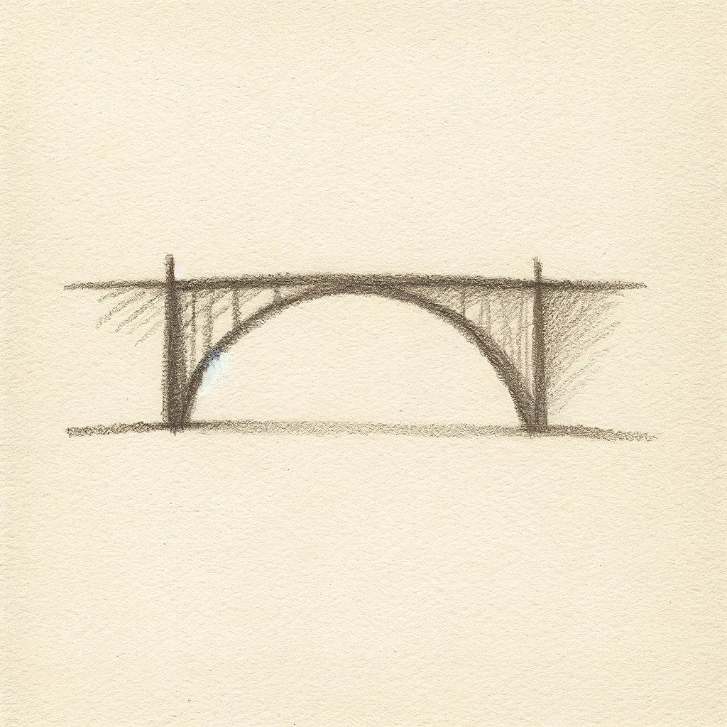 Simple drawing of a bridge