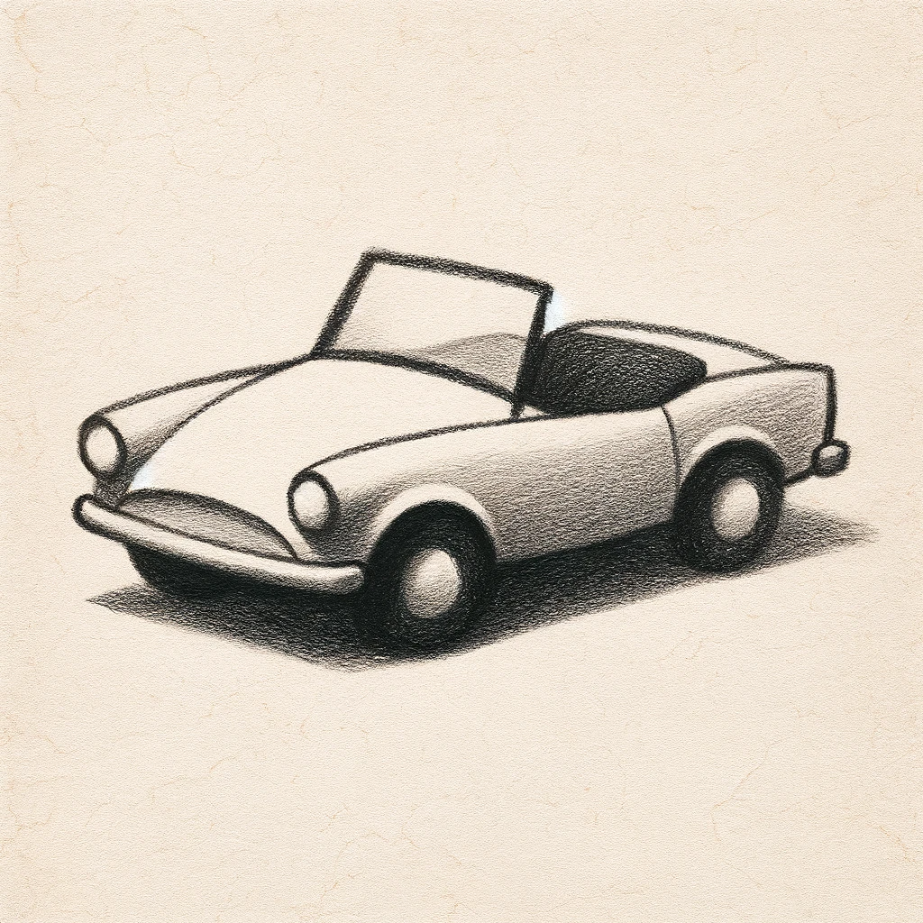 Simple drawing of a convertible car