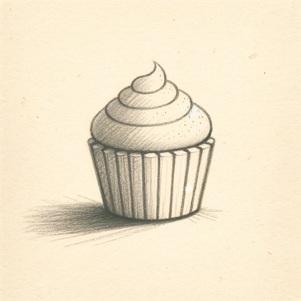 Simple drawing of a cupcake