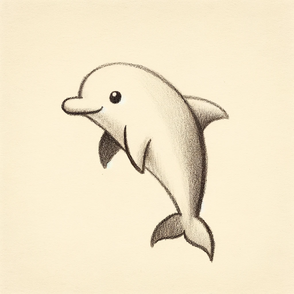 Simple drawing of a dolphin