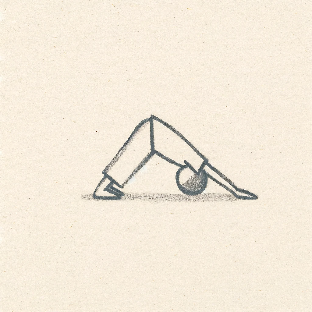 Simple drawing of a person doing a downward dog yoga pose