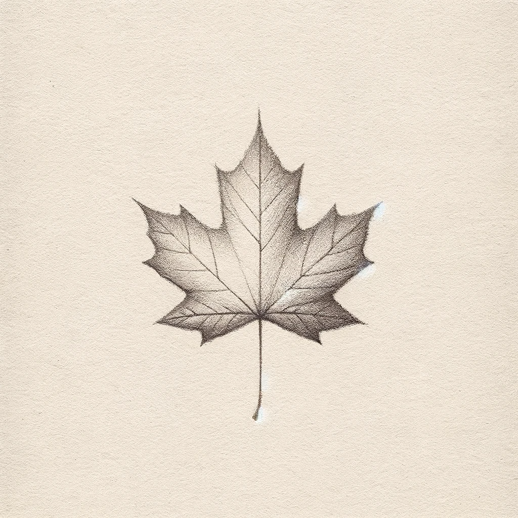 Simple drawing of a maple leaf