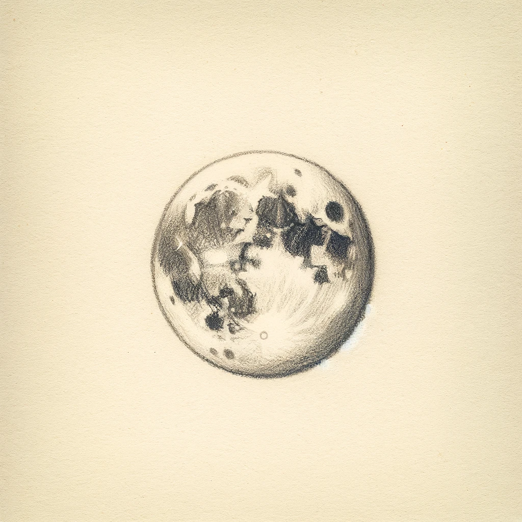 Simple drawing of the Moon with craters