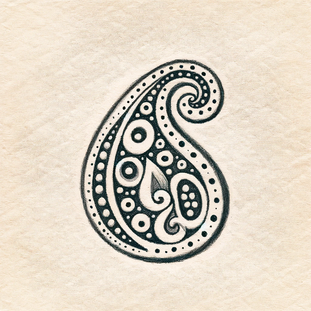 Simple drawing of a paisley