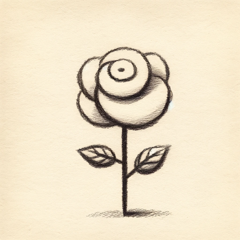 Simple drawing of a rose