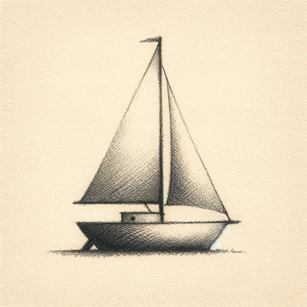 Simple drawing of a sail boat