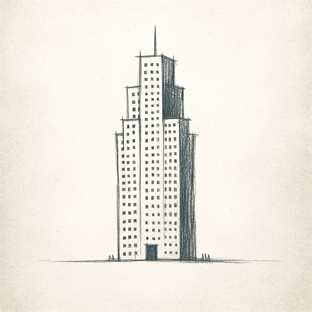 Simple drawing of a skyscraper