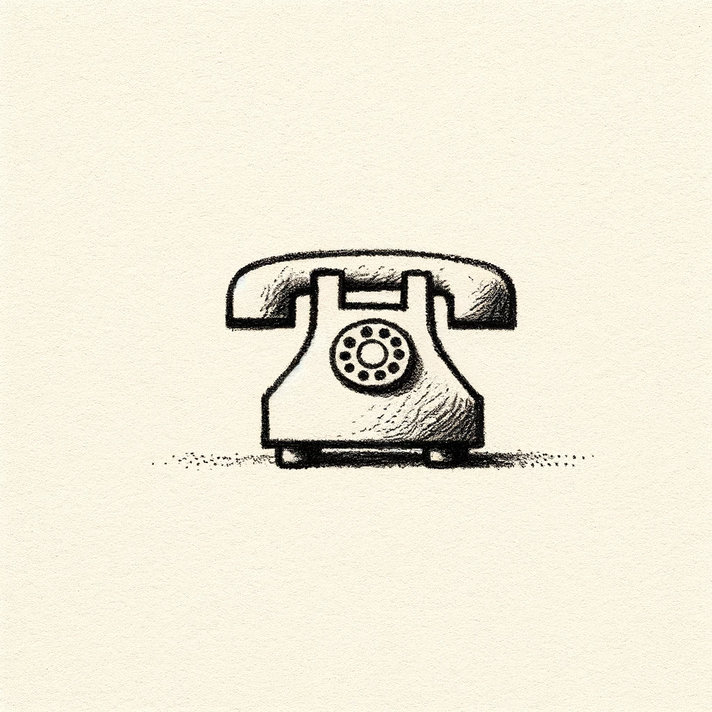 Simple drawing of a telephone