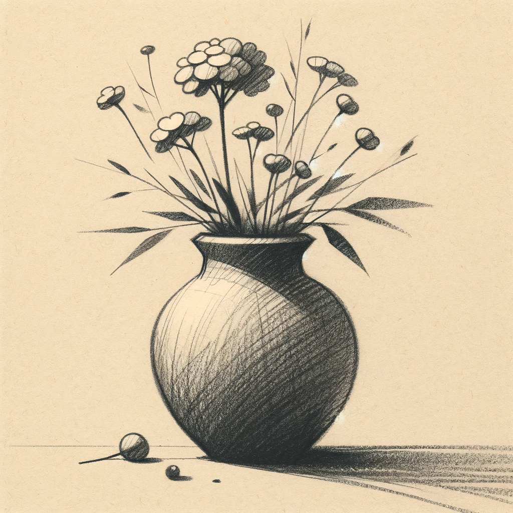 Flower Vase Clipart Black And White Picture Black And - Easy Flower Vase  Drawing For Kids, HD Png Download - vhv