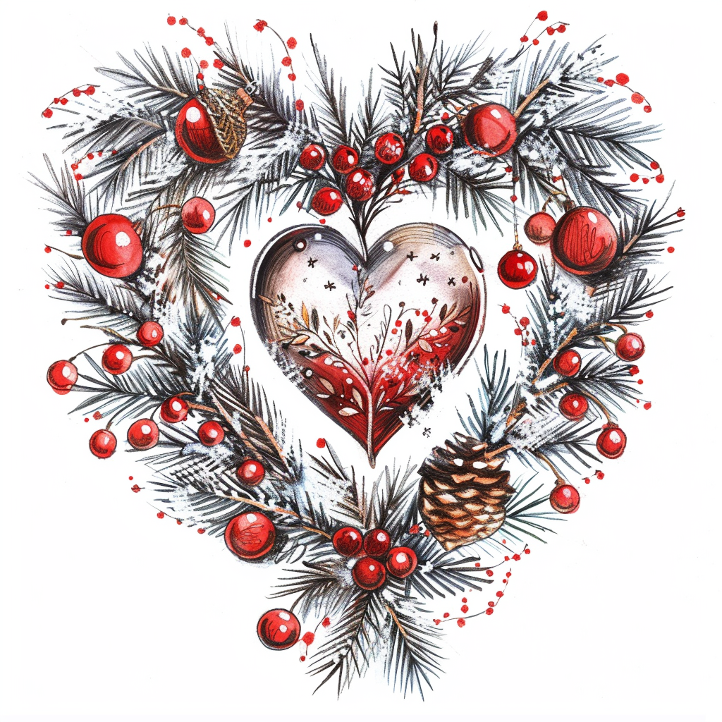 Christmas themed love drawing