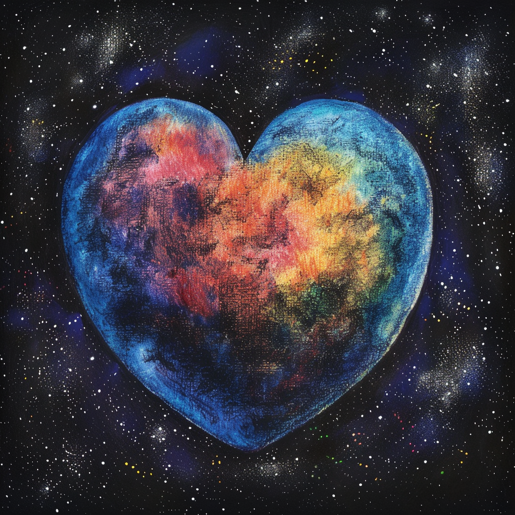 heart shaped planet in space
