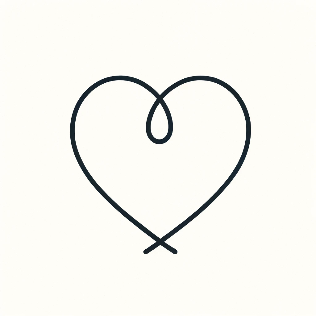 minimalistic heart outline drawing